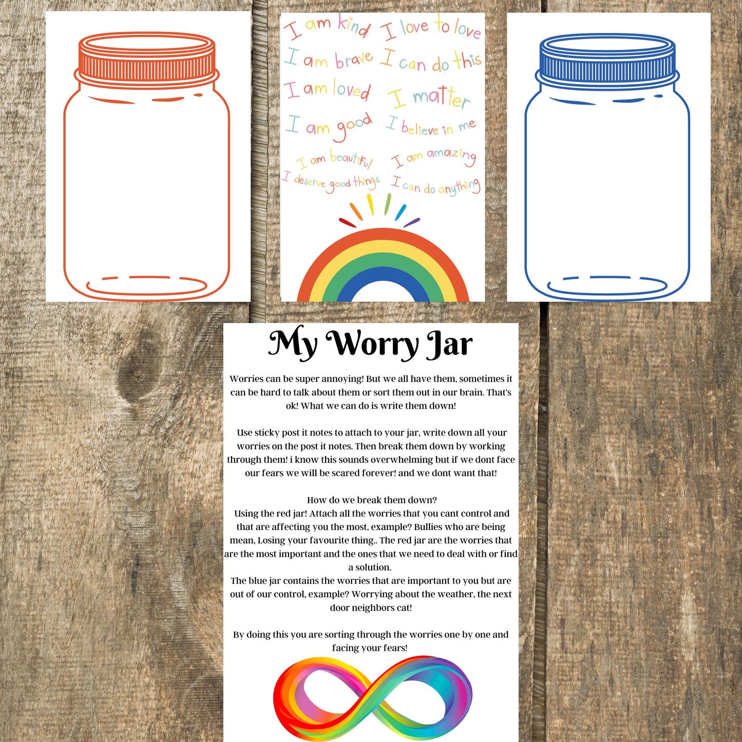 Worry jar & Positive reinforcement poster